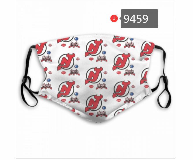 New 2020 NHL New Jersey Devils #3 Dust mask with filter->new jersey devils->NHL Jersey